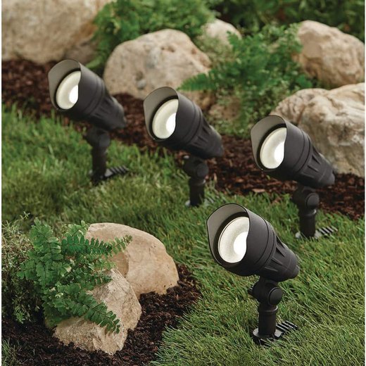 Hampton Bay Millennium black adjustable LED landscape flood light