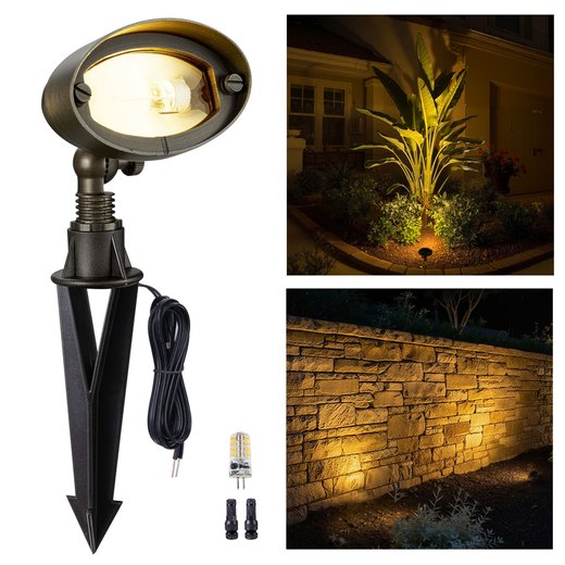 Round brass flood and wall wash light