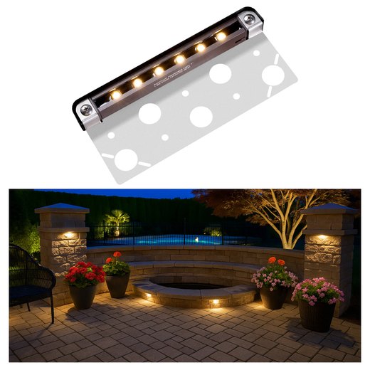 Long thin pivoting bar light for walls and steps